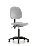 Polyurethane Chair - Medium Bench Height with Medium Back & Stationary Glides in Gray Polyurethane PMBCH-MB-RG-T0-A0-NF-RG-GRY