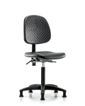 Polyurethane Chair - Medium Bench Height with Medium Back, Seat Tilt, & Stationary Glides in Black Polyurethane PMBCH-MB-RG-T1-A0-NF-RG-BLK