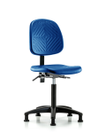 Polyurethane Chair - Medium Bench Height with Medium Back, Seat Tilt, & Stationary Glides in Blue Polyurethane PMBCH-MB-RG-T1-A0-NF-RG-BLU