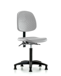 Polyurethane Chair - Medium Bench Height with Medium Back, Seat Tilt, & Stationary Glides in Gray Polyurethane PMBCH-MB-RG-T1-A0-NF-RG-GRY