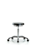 Polyurethane Stool Chrome - Medium Bench Height with Casters PMBSO-CR-NF-CC