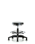 Polyurethane Stool - Medium Bench Height with Chrome Foot Ring & Stationary Glides PMBSO-RG-CF-RG