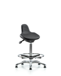 Polyurethane Sit-Stand Chrome - Standing Height with Chrome Foot Ring PSTSS-CR-CF-RG