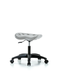 Polyurethane Tractor Stool - Desk Height with Casters in Gray Polyurethane PTDHSL-RG-RC-GRY