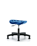 Polyurethane Tractor Stool - Desk Height with Stationary Glides in Blue Polyurethane PTDHSL-RG-RG-BLU