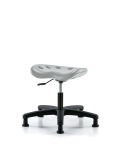 Polyurethane Tractor Stool - Desk Height with Stationary Glides in Gray Polyurethane PTDHSL-RG-RG-GRY