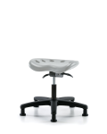 Polyurethane Tractor Sit-Stand Stool - Desk Height with Stationary Glides in Gray Polyurethane PTDHSO-RG-RG-GRY