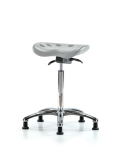 Polyurethane Tractor Sit-Stand Chrome in Gray Polyurethane PTHBST-CR-NF-RG-GRY