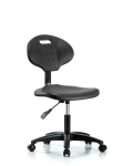 Erie Polyurethane Chair - Desk Height with Casters in Black Polyurethane TPDHCH-RG-A0-RC-BLK