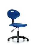 Erie Polyurethane Chair - Desk Height with Casters in Blue Polyurethane TPDHCH-RG-A0-RC-BLU