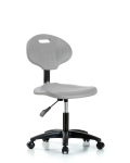 Erie Polyurethane Chair - Desk Height with Casters in Gray Polyurethane TPDHCH-RG-A0-RC-GRY