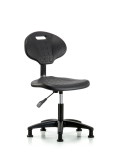 Erie Polyurethane Chair - Desk Height with Stationary Glides in Black Polyurethane TPDHCH-RG-A0-RG-BLK