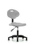 Erie Polyurethane Chair - Desk Height with Stationary Glides in Gray Polyurethane TPDHCH-RG-A0-RG-GRY