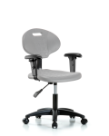 Erie Polyurethane Chair - Desk Height with Adjustable Arms & Casters in Gray Polyurethane TPDHCH-RG-A1-RC-GRY