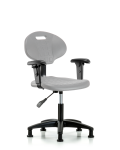 Erie Polyurethane Chair - Desk Height with Adjustable Arms & Stationary Glides in Gray Polyurethane TPDHCH-RG-A1-RG-GRY
