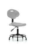 Erie Polyurethane Chair - Desk Height with Round Tube Base & Stationary Glides in Gray Polyurethane TPDHCH-RT-A0-RG-GRY