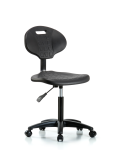 Erie Polyurethane Chair - Medium Bench Height with Casters in Black Polyurethane TPMBCH-RG-A0-NF-RC-BLK