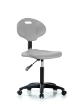 Erie Polyurethane Chair - Medium Bench Height with Casters in Gray Polyurethane TPMBCH-RG-A0-NF-RC-GRY