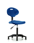 Erie Polyurethane Chair - Medium Bench Height with Stationary Glides in Blue Polyurethane TPMBCH-RG-A0-NF-RG-BLU