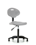 Erie Polyurethane Chair - Medium Bench Height with Stationary Glides in Gray Polyurethane TPMBCH-RG-A0-NF-RG-GRY