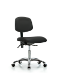 Vinyl Chair Chrome - Desk Height with Casters in Black Trailblazer Vinyl VDHCH-CR-T0-A0-CC-8540