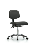 Vinyl Chair Chrome - Desk Height with Casters in Charcoal Trailblazer Vinyl VDHCH-CR-T0-A0-CC-8605