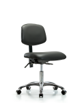 Vinyl Chair Chrome - Desk Height with Casters in Carbon Supernova Vinyl VDHCH-CR-T0-A0-CC-8823