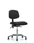 Vinyl Chair Chrome - Desk Height with Stationary Glides in Black Trailblazer Vinyl VDHCH-CR-T0-A0-RG-8540