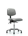 Vinyl Chair Chrome - Desk Height with Stationary Glides in Sterling Supernova Vinyl VDHCH-CR-T0-A0-RG-8840
