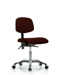 Vinyl Chair Chrome - Desk Height with Seat Tilt & Casters in Burgundy Trailblazer Vinyl VDHCH-CR-T1-A0-CC-8569