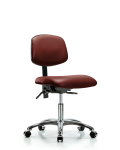 Vinyl Chair Chrome - Desk Height with Seat Tilt & Casters in Borscht Supernova Vinyl VDHCH-CR-T1-A0-CC-8815
