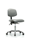 Vinyl Chair Chrome - Desk Height with Seat Tilt & Casters in Sterling Supernova Vinyl VDHCH-CR-T1-A0-CC-8840