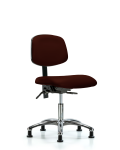 Vinyl Chair Chrome - Desk Height with Seat Tilt & Stationary Glides in Burgundy Trailblazer Vinyl VDHCH-CR-T1-A0-RG-8569
