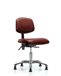 Vinyl Chair Chrome - Desk Height with Seat Tilt & Stationary Glides in Borscht Supernova Vinyl VDHCH-CR-T1-A0-RG-8815