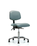 Vinyl Chair Chrome - Desk Height with Seat Tilt & Stationary Glides in Storm Supernova Vinyl VDHCH-CR-T1-A0-RG-8822