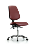 Vinyl Chair Chrome - Desk Height with Medium Back, Seat Tilt, & Casters in Borscht Supernova Vinyl VDHCH-MB-CR-T1-A0-CC-8815