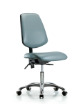 Vinyl Chair Chrome - Desk Height with Medium Back, Seat Tilt, & Casters in Storm Supernova Vinyl VDHCH-MB-CR-T1-A0-CC-8822