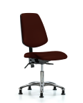 Vinyl Chair Chrome - Desk Height with Medium Back, Seat Tilt, & Stationary Glides in Burgundy Trailblazer Vinyl VDHCH-MB-CR-T1-A0-RG-8569