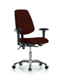 Vinyl Chair Chrome - Desk Height with Medium Back, Seat Tilt, Adjustable Arms, & Casters in Burgundy Trailblazer Vinyl VDHCH-MB-CR-T1-A1-CC-8569