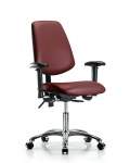 Vinyl Chair Chrome - Desk Height with Medium Back, Seat Tilt, Adjustable Arms, & Casters in Borscht Supernova Vinyl VDHCH-MB-CR-T1-A1-CC-8815