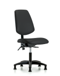 Vinyl Chair - Desk Height with Medium Back & Stationary Glides in Black Trailblazer Vinyl VDHCH-MB-RG-T0-A0-RG-8540