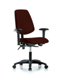 Vinyl Chair - Desk Height with Medium Back, Adjustable Arms, & Casters in Burgundy Trailblazer Vinyl VDHCH-MB-RG-T0-A1-RC-8569
