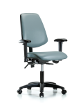 Vinyl Chair - Desk Height with Medium Back, Adjustable Arms, & Casters in Storm Supernova Vinyl VDHCH-MB-RG-T0-A1-RC-8822