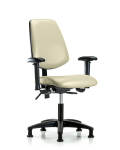 Vinyl Chair - Desk Height with Medium Back, Adjustable Arms, & Stationary Glides in Adobe White Trailblazer Vinyl VDHCH-MB-RG-T0-A1-RG-8501