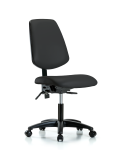 Vinyl Chair - Desk Height with Medium Back, Seat Tilt, & Casters in Black Trailblazer Vinyl VDHCH-MB-RG-T1-A0-RC-8540