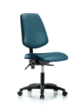 Vinyl Chair - Desk Height with Medium Back, Seat Tilt, & Casters in Marine Blue Supernova Vinyl VDHCH-MB-RG-T1-A0-RC-8801