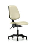 Vinyl Chair - Desk Height with Medium Back, Seat Tilt, & Stationary Glides in Adobe White Trailblazer Vinyl VDHCH-MB-RG-T1-A0-RG-8501