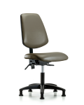 Vinyl Chair - Desk Height with Medium Back, Seat Tilt, & Stationary Glides in Taupe Supernova Vinyl VDHCH-MB-RG-T1-A0-RG-8809