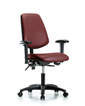 Vinyl Chair - Desk Height with Medium Back, Seat Tilt, Adjustable Arms, & Casters in Borscht Supernova Vinyl VDHCH-MB-RG-T1-A1-RC-8815