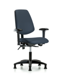 Vinyl Chair - Desk Height with Medium Back, Seat Tilt, Adjustable Arms, & Stationary Glides in Imperial Blue Trailblazer Vinyl VDHCH-MB-RG-T1-A1-RG-8582